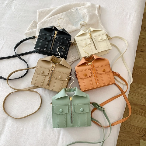 Sac À Bandoulière Créatif En Forme De Veste Cuir PU Design Biker Rétro Sac À Main Nouveauté Pour Femmes Mode Streetwear
