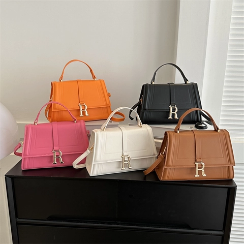 Petit Sac À Main Carré En Cuir PU Pour Femme Avec Boucle Dorée R Bandoulière Réglable Sac À Bandoulière Décontracté