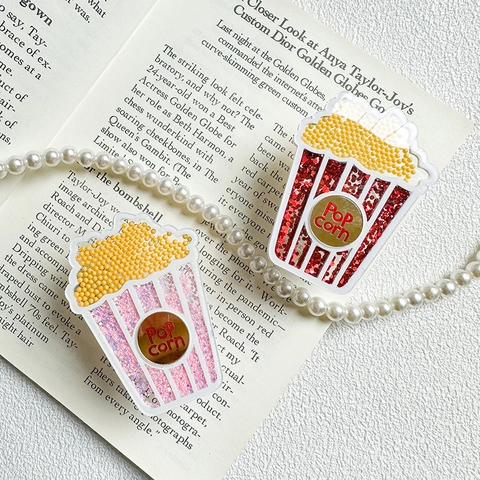 Supporto Telefono Cuscino Aria Forma Popcorn Acrilico Glitter Sabbie Mobili Supporto Scrivania Griptok Accessorio Carino