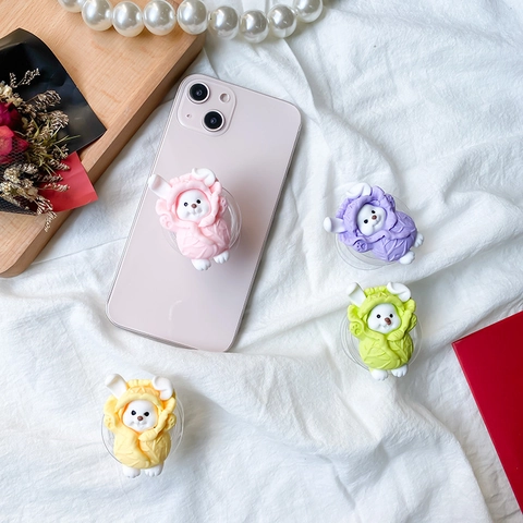 Soporte Plegable Para Teléfono Conejo Col Lindo Plástico Resina Adhesivo Extensible Universal Agarre Kawaii