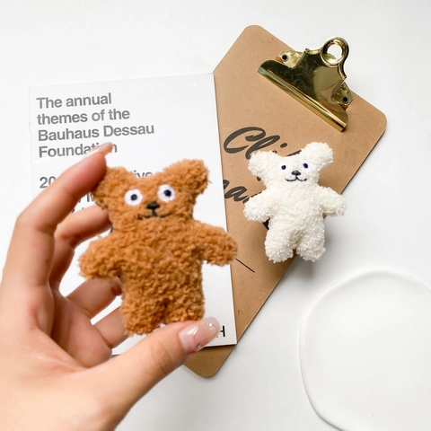 Niedlicher Plüschbär Handyhalter Ausziehbarer Klappständer Kleber Teddy-Samt 3D Tier Handygriff Für Den Schreibtisch