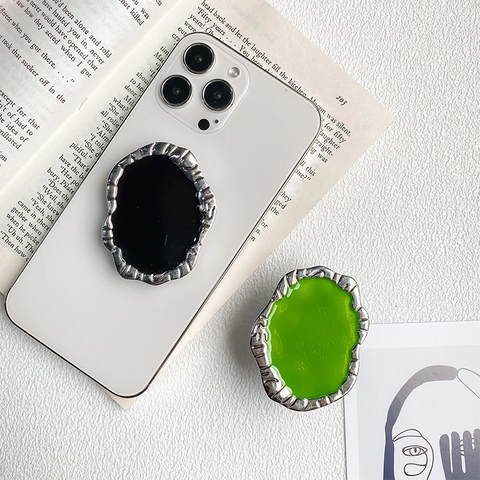 Supporto Per Telefono Metallo Bordo Lava Irregolare Supporto Espandibile Griptok Universale Pieghevole Artistico Minimalista