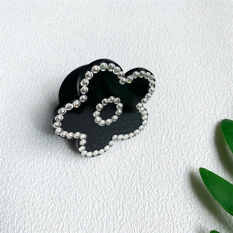Supporto Per Cellulare Air Bag Con Fiore In Rhinestone Di Lusso Supporto Da Scrivania Estensibile Accessorio Decorativo In Acrilico Lucido