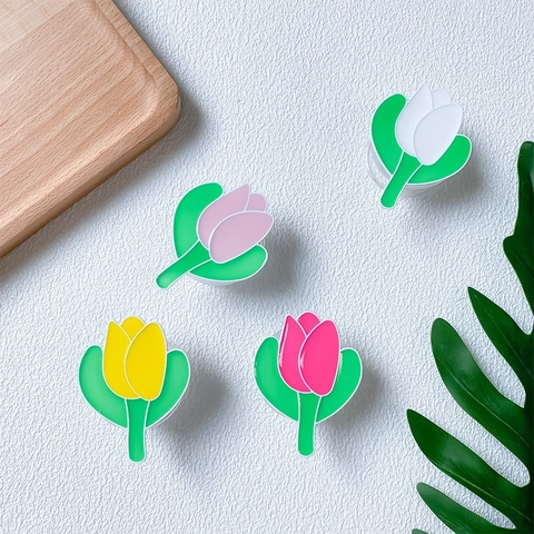 Tulpenblüte Handy Halterung Ausziehbar Klappbar Selbstklebend Universal Standfuß Süßes Florales Design