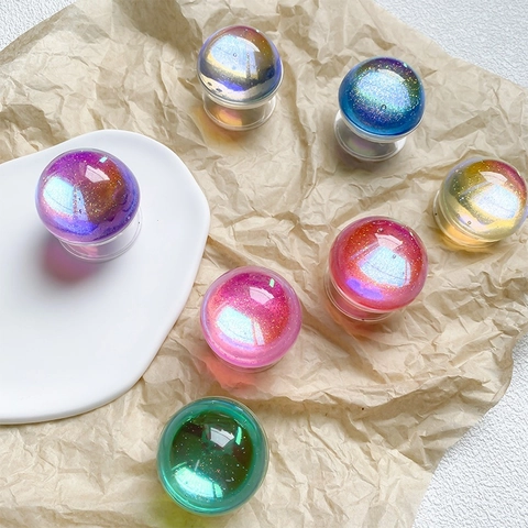 3D Kristallkugel Handyhalterung Ausziehbar Quicksand Sternenhimmel Glitzer Griptok Aurora Design Tragbar Tischständer