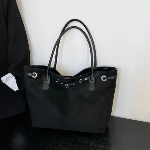 Vintage Imitatiesuède PU Leer Tote Bag Voor Vrouwen Grote Capaciteit Minimalistische Schoudertas Winter Woon-Werkverkeer Dagelijks