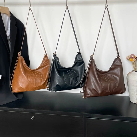 Damen Retro PU Leder Tote Bag Mit Großer Kapazität Mode Minimalistische Umhängetasche Multifunktionale Hobo Bag Lässig