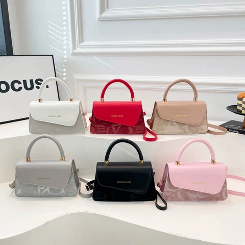 Piccola Borsa A Tracolla Quadrata Da Donna Pelle PU Manico Superiore Moda Stampa Lettere Borsa A Spalla Versatile