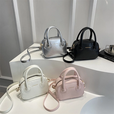 Dames Mode PU Leer Mini Schoudertas Effen Kleur Crossbody Tas Handtas Met Verstelbare Riem Voor Dagelijks Woon Werkverkeer