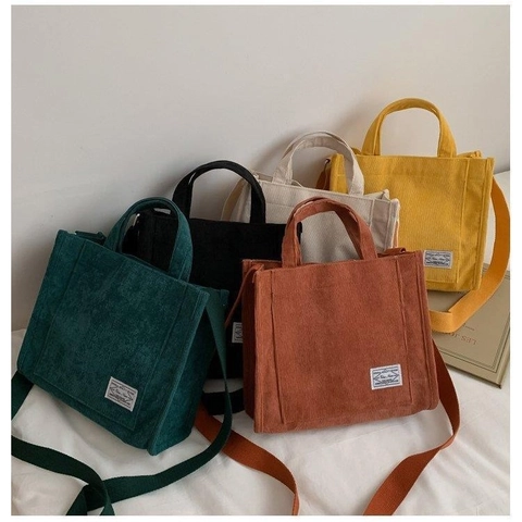 Borsa A Tracolla In Velluto A Coste Donna Borsa A Mano Casual Retro Tracolla Regolabile Cerniera Moda Coreana Versatile
