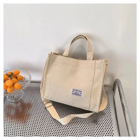 Borsa A Tracolla In Velluto A Coste Donna Borsa A Mano Casual Retro Tracolla Regolabile Cerniera Moda Coreana Versatile