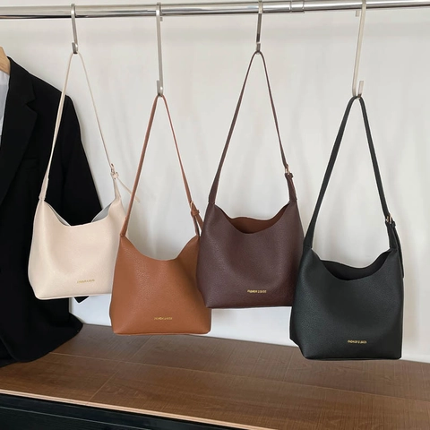Borsa a Tracolla Vintage in Pelle PU Per Donna Motivo Litchi Borsa Tote Pendolare Urbana Borsa Sottobraccio Moda Casual Hobo