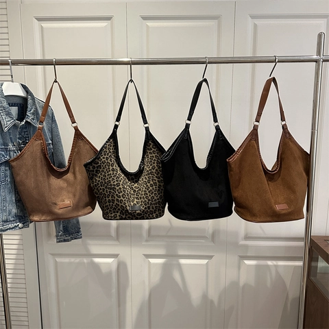 Borsa Tote Da Donna Retro In Camoscio Smerigliato Grande Capacità Borsa A Spalla Hobo Minimalista Per Uso Quotidiano