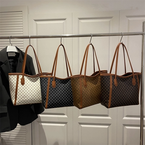 Bolso Tote Retro de Flores para Mujer Gran Capacidad de Cuero PU Bolso de Hombro para Viaje al Trabajo Moda Diaria Simple