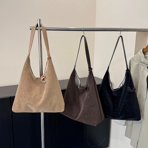 Γυναικεία Τσάντα Tote Μεγάλης Χωρητικότητας PU Δέρμα Ματ Υφή Τσάντα Ώμου Καθημερινή Μετακίνηση Αντίθεση Ραφή Μενταγιόν