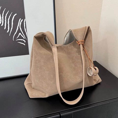 Borsa a Spalla da Donna in Camoscio Vintage Grande Capacità Tote Minimalista Urban Retro Hobo Borsa per Pendolarismo Quotidiano Donna