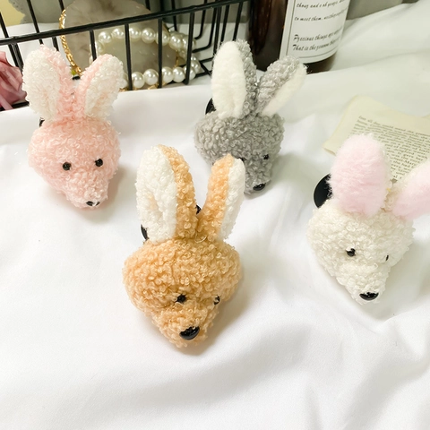 Cute Rabbit Plush Phone Grip Collapsible Airbag Socket Stand Teddy Velvet Soft Animal Design For Smartphone