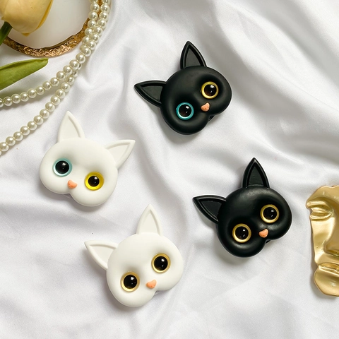 Cute 3D Cartoon Cat Head Airbag Phone Bracket Foldable Desktop Stand Plastic Universal Grip For Smartphones