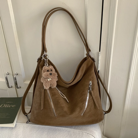 Borsa A Spalla Hobo Grande Capacità Pelle PU Retro Minimalista Urban Messenger Tote Con Doppia Cerniera Per Donna