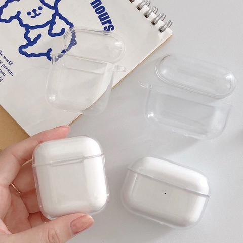 Transparent Wireless Earphone Case Clear Acrylic Protective Cover Split Design For Bluetooth Earbuds Simple Minimalist