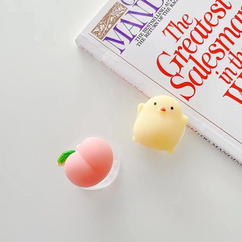 Squishy Siliconen Telefoonhouder Griptok Cartoon Kuiken Perzik Telescopisch Bureau Mobiele Telefoon Standaard Stressverlichting