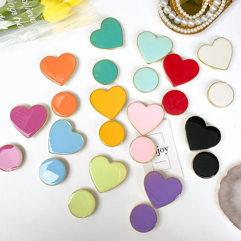Support De Téléphone Coeur En Émail Galvanisé Pliable Extensible Universel Support De Prise De Téléphone Couleurs Macaron