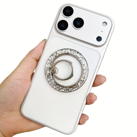 Soporte Anillo Magnético Para Teléfono Aleación Zinc Brillo Compatible MagSafe Plegable Soporte Escritorio Agarre Brillante