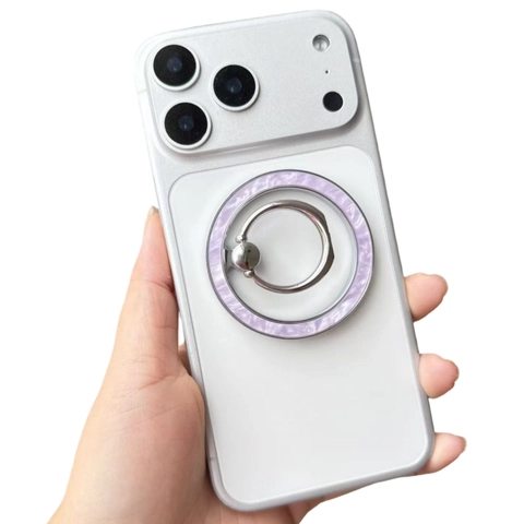 Magnetic Phone Ring Holder Zinc Alloy Marble Texture Rotatable Desktop Grip Stand Macaron Colors