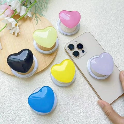 Magnetische Hart Telefoonhouder Voor Magnetische Hoesjes Opvouwbare Airbag Standaard Jelly Textuur Effen Kleur