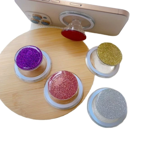 Sparkly Glitter Magnetic Phone Grip Expanding ABS TPU Zinc Alloy Cell Phone Socket Holder Universal Foldable Stand