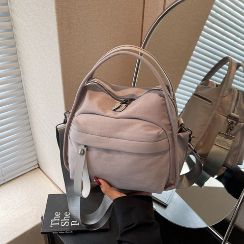 Borsa A Tracolla Minimalista In Tela Di Nylon Leggera Con Tasche Multiple Borsa Tote Da Donna Casual Quotidiana Grande Capacità