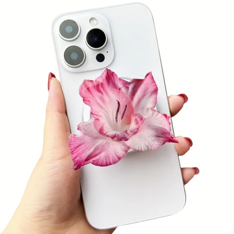 Supporto Magnetico Telefono Fiore Orchidea Realistico Acrilico Pieghevole Presa Supporto Scrivania Floreale