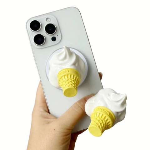 Supporto Telefono Cono Gelato Plastica Magnetico Airbag Estensibile Carino Portatile Supporto Manuale Per Smartphone