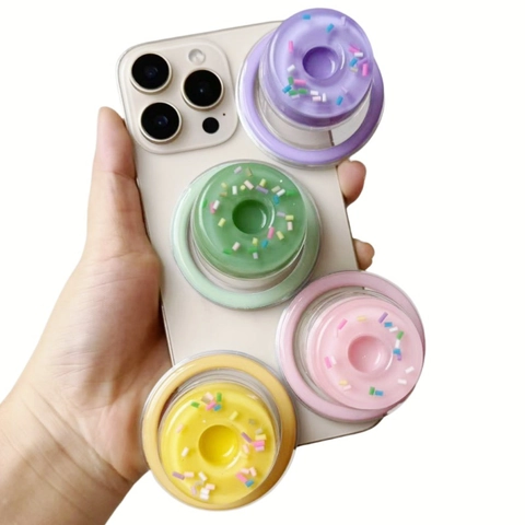 Donut Telefoonhouder Standaard 3D Simulatie Hars Metaal Magnetisch Airbag Telescopisch Schattig Macaron Bureau Anti-Drop