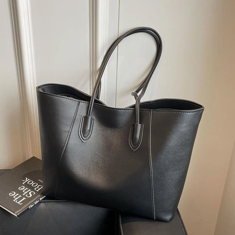 Borsa Tote da Donna in Pelle PU di Grande Capacità 2024 Nuova Borsa a Spalla Sottobraccio Minimalista Casual Borsa a Mano per Pendolari Versatile