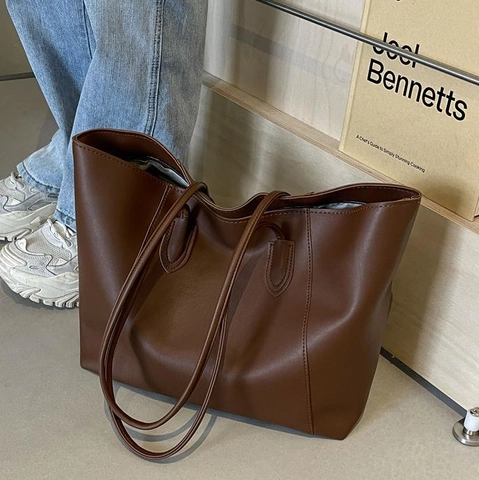 Borsa Tote da Donna in Pelle PU di Grande Capacità 2024 Nuova Borsa a Spalla Sottobraccio Minimalista Casual Borsa a Mano per Pendolari Versatile