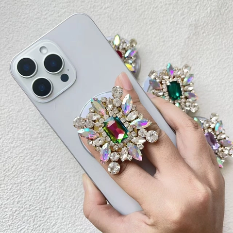 Supporto Magnetico Per Telefono Con Fiore In Strass Lega Cristallo Pieghevole Espandibile Scrivania Per Donne Lusso
