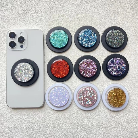 Supporto Telefono Brillantini Magnetico Pieghevole Circolare Luccicante Paillettes Estensibile Impugnatura Smartphone