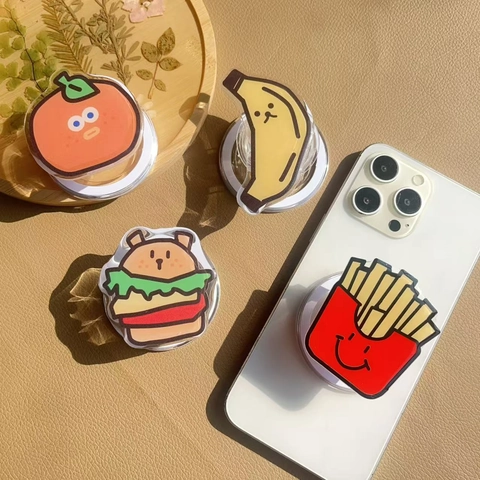 Supporto Magnetico Carino Per Telefono Cartone Animato Frutta Fast Food Griptok Acrilico Pieghevole Accessorio Universale