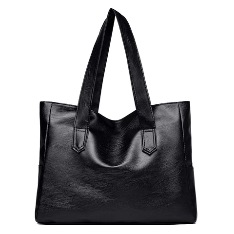 Women's Large Capacity Tote Bag PU Leather Lychee Texture Solid Color Zipper Closure Shoulder Handbag Commuting