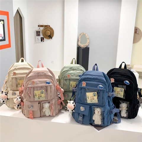 Student School Rugzak Grote Capaciteit Nylon Koreaanse Stijl Mode Casual Reistas Met Meerdere Zakken Voor Meisjes