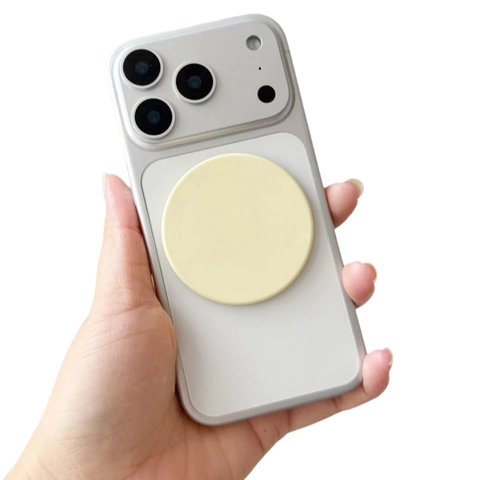 Magnetic Phone Holder With Makeup Mirror Portable Foldable Stand Circular Plastic Back Sticker Universal For Smartphone