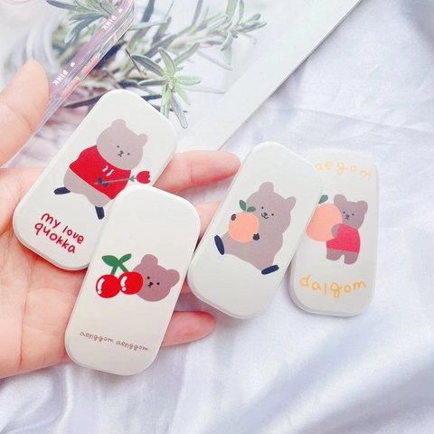 Cartoon Bear Quokka Mobile Phone Stand Foldable Telescopic Push Pull Holder Cute Korean Style Universal Plastic Support