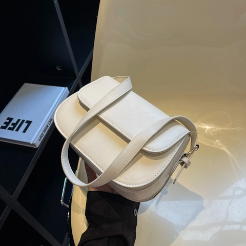 Women PU Leather Crossbody Bag Small Square Shoulder Bag Vintage Flap Minimalist Solid Color Adjustable Strap Fashion