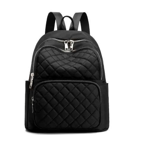 Zaino In Nylon Trapuntato Donna Moda Motivo A Traliccio Leggero Resistente All'acqua Casual Viaggio Scuola Tasche Multiple