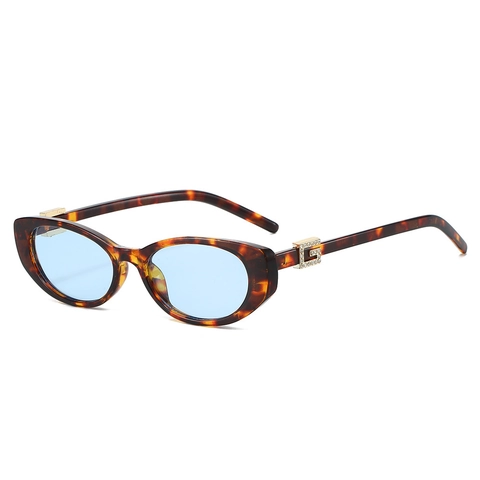 Retro Kleiner Rahmen Katzenauge Sonnenbrille PC Material UV400 Schutz Strass Dekoration Vintage Mode Brille Damen Herren