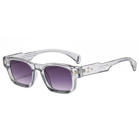 Retro Square Sunglasses UV400 Protection PC Frame Vintage Small Frame Fashion Eyewear Outdoor Travel Unisex Rivet Decor