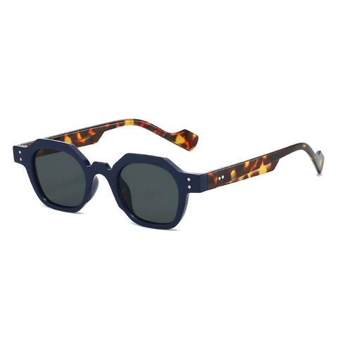 Retro Polygon Sunglasses Geometric Small Frame UV400 Polycarbonate Vintage Punk Fashion Eyewear Unisex Rivet Decor