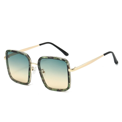 Oversized Square Sunglasses PC Metal Frame UV400 Protection Retro Fashion Eyewear For Travel Beach Women Men