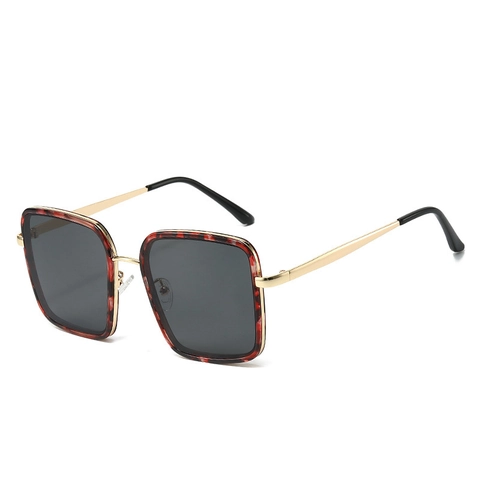Oversized Square Sunglasses PC Metal Frame UV400 Protection Retro Fashion Eyewear For Travel Beach Women Men